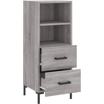 vidaXL Dressoir 34,5x34x90 cm bewerkt hout grijs sonoma eikenkleurig