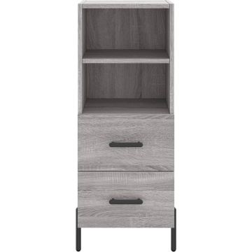 vidaXL Dressoir 34,5x34x90 cm bewerkt hout grijs sonoma eikenkleurig