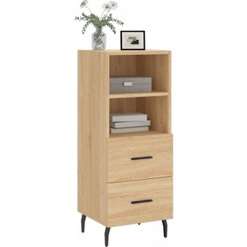 vidaXL Dressoir 34,5x34x90 cm bewerkt hout sonoma eiken