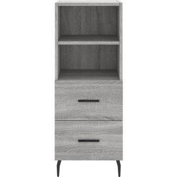 vidaXL Dressoir 34,5x34x90 cm bewerkt hout grijs sonoma eikenkleurig