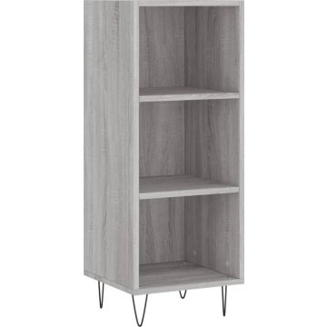 vidaXL Dressoir 34,5x32,5x90 cm bewerkt hout grijs sonoma eikenkleurig