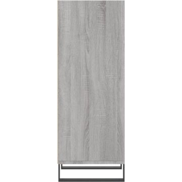 vidaXL Dressoir 34,5x32,5x90 cm bewerkt hout grijs sonoma eikenkleurig