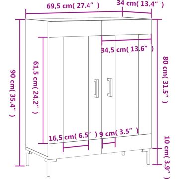 vidaXL-Dressoir-69,5x34x90-cm-bewerkt-hout-wit