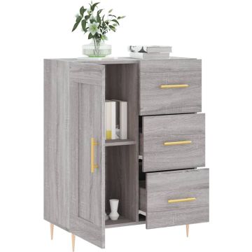 vidaXL Dressoir 69,5x34x90 cm bewerkt hout grijs sonoma eikenkleurig