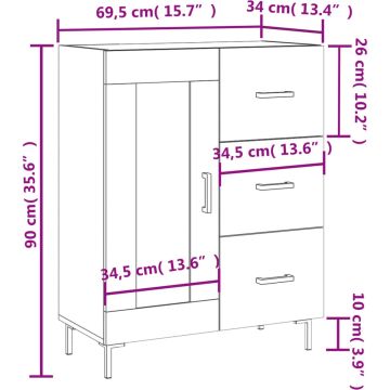 vidaXL-Dressoir-69,5x34x90-cm-bewerkt-hout-sonoma-eikenkleurig