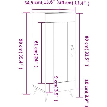 vidaXL-Dressoir-34,5x34x90-cm-bewerkt-hout-sonoma-eiken