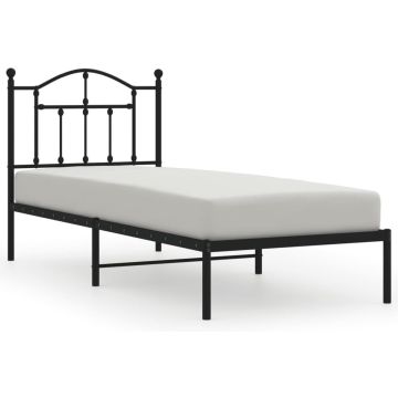 vidaXL-Bedframe-met-hoofdbord-metaal-zwart-90x190-cm