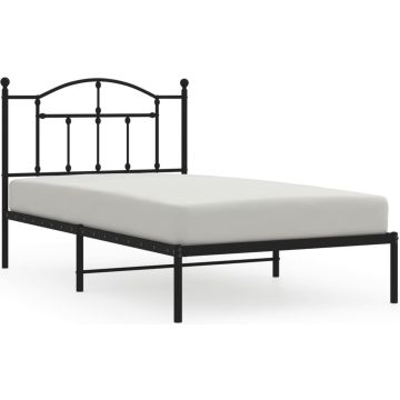 vidaXL-Bedframe-met-hoofdbord-metaal-zwart-100x190-cm