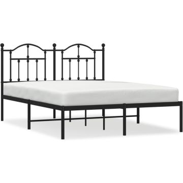 vidaXL-Bedframe-met-hoofdbord-metaal-zwart-140x190-cm