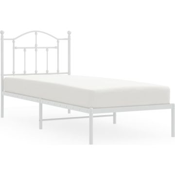 vidaXL-Bedframe-met-hoofdbord-metaal-wit-80x200-cm