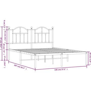 vidaXL-Bedframe-met-hoofdbord-metaal-wit-140x200-cm