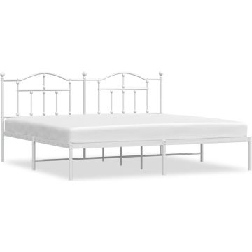 vidaXL-Bedframe-met-hoofdbord-metaal-wit-200x200-cm