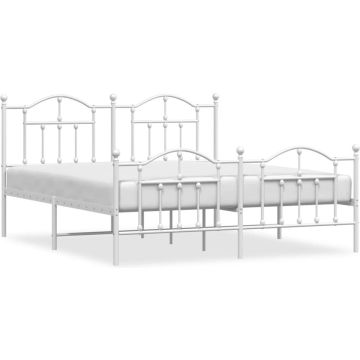 vidaXL-Bedframe-met-hoofd--en-voeteneinde-metaal-wit-180x200-cm