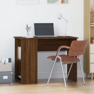 vidaXL Bureau 100x55x75 cm bewerkt hout bruineikenkleurig