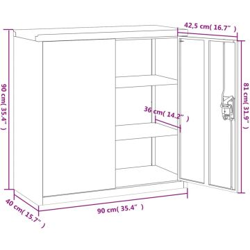 vidaXL-Archiefkast-90x40x90-cm-staal-zwart