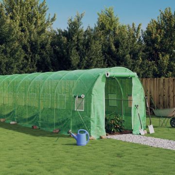 vidaXL Tuinkas met stalen frame 12 m² 6x2x2 m groen