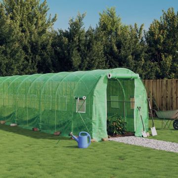 vidaXL Tuinkas met stalen frame 36 m² 18x2x2 m groen