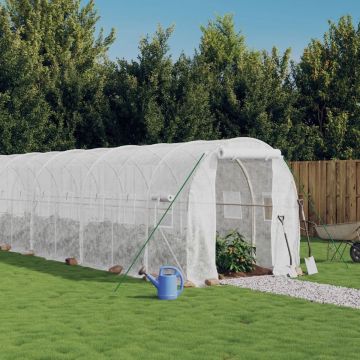 vidaXL Tuinkas met stalen frame 20 m² 10x2x2 m wit