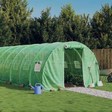 vidaXL Tuinkas met stalen frame 18 m² 6x3x2 m groen