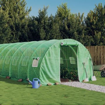 vidaXL Tuinkas met stalen frame 30 m² 10x3x2 m groen