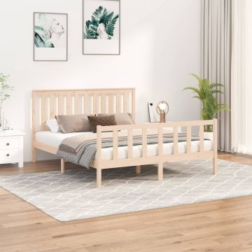 vidaXL Bedframe met hoofdbord grenenhout 150x200 cm 5FT King Size