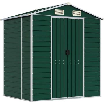 vidaXL-Tuinschuur-191x130x198-cm-gegalvaniseerd-staal-groen