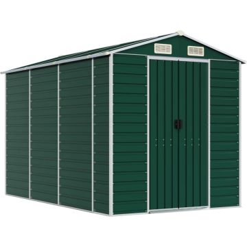 vidaXL-Tuinschuur-191x300x198-cm-gegalvaniseerd-staal-groen