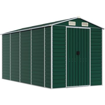 vidaXL-Tuinschuur-191x385x198-cm-gegalvaniseerd-staal-groen