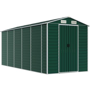 vidaXL-Tuinschuur-191x470x198-cm-gegalvaniseerd-staal-groen