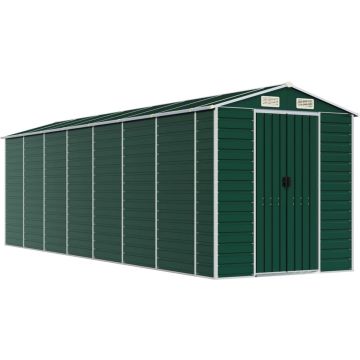 vidaXL-Tuinschuur-191x640x198-cm-gegalvaniseerd-staal-groen