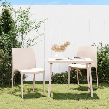 vidaXL Tuinstoelen 2 st 50x46x80 cm polypropeen crèmekleurig