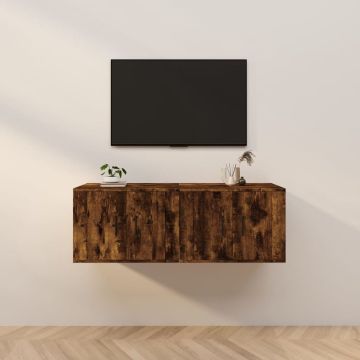 vidaXL Tv-wandmeubels 2 st 57x34,5x40 cm gerookt eikenkleurig