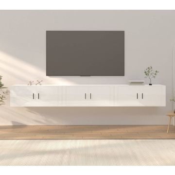 vidaXL Tv-wandmeubels 3 st 100x34,5x40 cm hoogglans wit