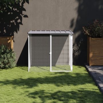 vidaXL Kippenhok met dak 103x98x90 cm gegalvaniseerd staal lichtgrijs