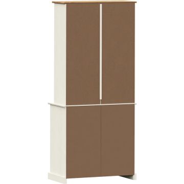 vidaXL Hoge kast VIGO 78x40x175 cm massief grenenhout wit