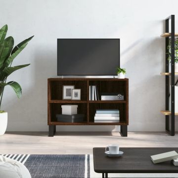 vidaXL Tv-meubel 69,5x30x50 cm bewerkt hout bruineikenkleurig