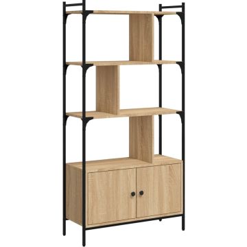 vidaXL-Boekenkast-met-deuren-76,5x30x154,5-cm-hout-sonoma-eikenkleurig