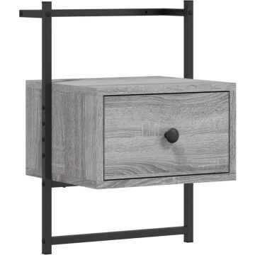 vidaXL-Nachtkastje-wandgemonteerd-35x30x51-cm-hout-grijs-sonoma-eiken