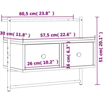 vidaXL-Tv-meubel-wandgemonteerd-60,5x30x51-cm-hout-gerookt-eikenkleur