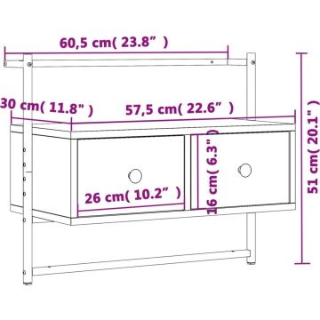 vidaXL-Tv-meubel-wandgemonteerd-60,5x30x51-cm-hout-bruin-eikenkleur