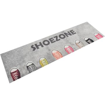 vidaXL Keukenmat wasbaar shoezone-print 45x150 cm fluweel