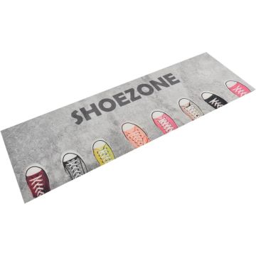 vidaXL Keukenmat wasbaar shoezone-print 60x180 cm fluweel