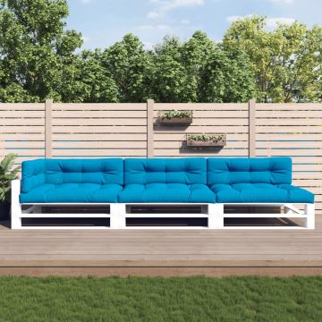 vidaXL Palletkussens 7 st stof blauw