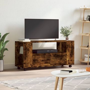 vidaXL Tv-meubel 102x34,5x43 cm bewerkt hout gerookt eikenkleurig