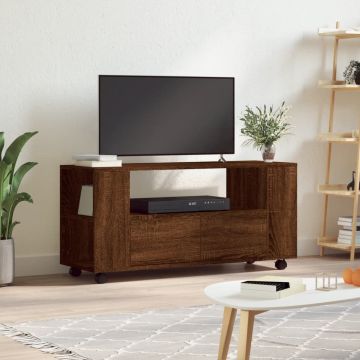 vidaXL Tv-meubel 102x34,5x43 cm bewerkt hout bruineikenkleurig