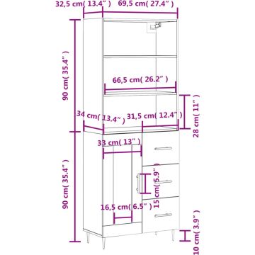 vidaXL-Hoge-kast-69,5x34x180-cm-bewerkt-hout-sonoma-eikenkleurig