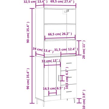 vidaXL-Hoge-kast-69,5x34x180-cm-bewerkt-hout-grijs-sonoma-eikenkleurig