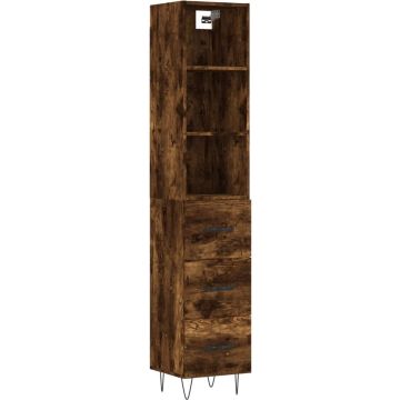 vidaXL-Hoge-kast-34,5x34x180-cm-bewerkt-hout-gerookt-eikenkleurig