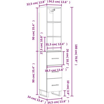 vidaXL-Hoge-kast-34,5x34x180-cm-bewerkt-hout-gerookt-eikenkleurig