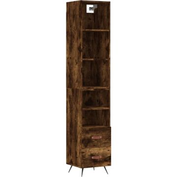 vidaXL-Hoge-kast-34,5x34x180-cm-bewerkt-hout-gerookt-eikenkleurig